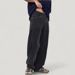 Anna-Kaci Active Men's Wide Leg Relaxed Fit Pants with Classic Five-Pocket Design