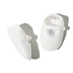 Hope & Henry Baby Linen Button Strap Soft Shoe, Soft White Linen Strap, 0-3 Months