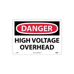 National Marker High Voltage Overhead 10X14 .040 Aluminum Danger Sign D553AB