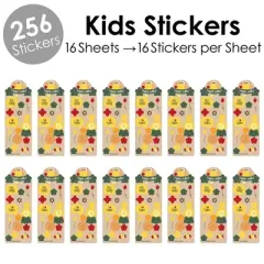 Big Dot of Happiness Sukkot - Sukkah Holiday Favor Kids Stickers - 16 Sheets - 256 Stickers