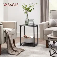 VASAGLE Side Table, Small End Table, Nightstand for Living Room, Bedroom, Office, Bathroom Black
