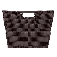 Simplify Large Rattan Tote with Sterling Silver Handles Chocolate