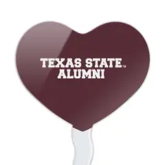 Texas State Alumni Heart Love Cupcake Picks Toppers Decoration Set of 6