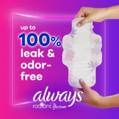 Always Radiant FlexFoam Heavy Flow Absorbency Pads with Wings - Scented - Size 2