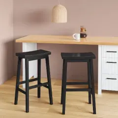 Set of 2 29" Solid Wood Saddle Backless Barstool - Room Essentials&trade;