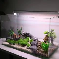 Unique Bargains Aquarium Plastic Plants for Fish Tank Landscape Decoration Green 1.97" Height 20 Pcs