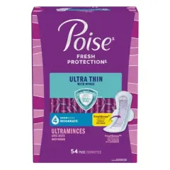 Poise Ultra Thin Pads with Wings - Moderate Absorbency