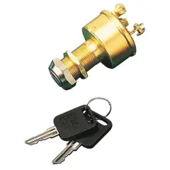 Seadog Brass 3-Position Key Ignition Switch Boat Equipment and Parts Model 4203501.