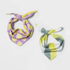 Cooling Lemon/Stripe Collar Slide Dog Bandana - 2pk - Boots & Barkley&trade;