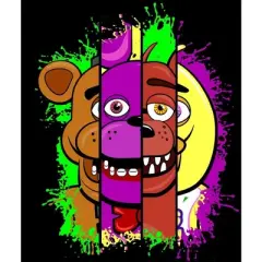 Five Nights at Freddy's Animatronic Characters Mash Up Boy's Navy T-shirt