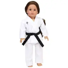 Sophia&rsquo;s Karate Uniform with White, Purple, & Black Belts for 18&rdquo; Dolls, White
