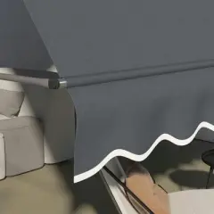 Resenkos Patio Awning, Outdoor Sun Shade Shelter Cover Awnings,11.5' x 4' Manual Retractable Awning, Non-Screw Patio Awning, UV Resistant, Dark Gray