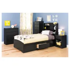 Twin Astrid Headboard with Bookcase - Prepac