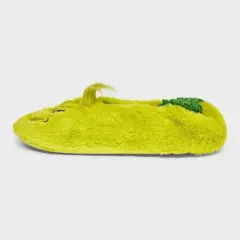 Women's Dr Seuss' The Grinch Faux Fur Slipper Socks with Grippers - Green