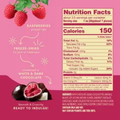 Tru Fru Hyper-Dried Raspberries Covered in Dark Chocolate Candy - 3.4oz