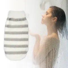 Unique Bargains Bathroom Shower Exfoliating Gloves 9.06"x4.72" Beige 1 Pc