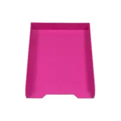 JAM Paper AM Paper Stackable Front Loading Letter Tray Letter Size Pink Plastic 2/Pack (344PIA)