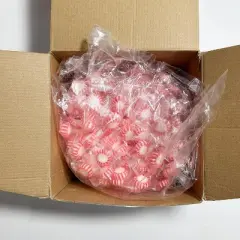 4E's Novelty Peppermint Candy 5 Lbs, Approx 400 Peppermints Individually Wrapped, Christmas Mints, Red and White Breath Mints