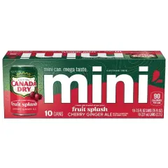 Canada Dry Fruit Splash Cherry Soda - 10pk/7.5 fl oz Mini Cans