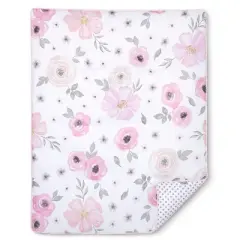 Sweet Jojo Designs Crib Bedding Set - Watercolor Floral - 11pc Pink/Gray