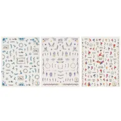 Wrapables 3 Sheets Lavender Blossoms Floral Nail Art Lavender Blossoms Floral Nail Stickers