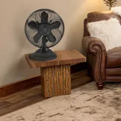 Optimus 12 in. Retro Oscillating Table Fan with Oil Rubbed Bronze Finish