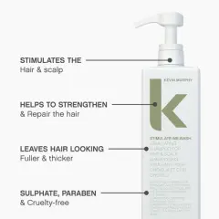Kevin Murphy Stimulate Me Wash Shampoo (33.6 oz XXL LITER) Stimulating hair growth, strengthen hair follicles & refresh the scalp.
