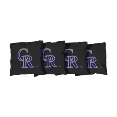 MLB Colorado Rockies Corn-Filled Cornhole Bags Black - 4pk