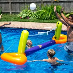 Swimline 11.5" Inflatable Floating Splash Volleyball Game for the Swimming Pool - Orange/Yellow