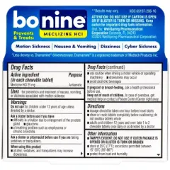 Bonine Non-Drowsy Nausea Relief - Meclizine HCI 25mg Chewable Tablets - Raspberry - 16ct