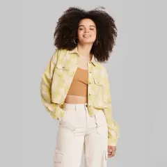 Women's Long Sleeve Cropped Button-Down Shirt - Wild Fable&trade;