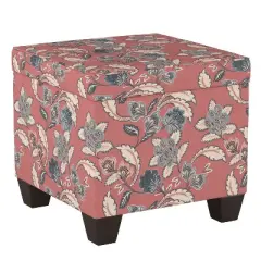 Storage Ottomans Faded Red Floral - Skyline Furniture