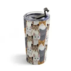 Avenie Cat Portraits Travel Mug 20 oz Stainless Steel Travel Mug - Deny Designs