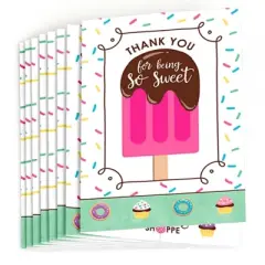 Big Dot of Happiness Sweet Shoppe - Candy and Bakery Birthday Party or Baby Shower Thank You Cards (8 count)