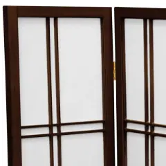 2 ft. Tall Desktop Double Cross Shoji Screen - Walnut (6 Panels) - Oriental Furniture