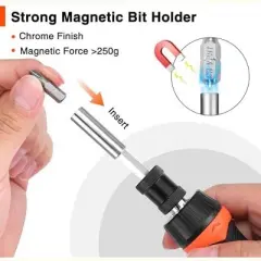 Itopfox 9-in-1 Ratcheting Screwdriver Set with Adjustable Length High-Strength Bits Phillips, Slotted, Torx, Hex, Nut Driver for Various Applications