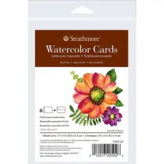 Strathmore 400 Series Watercolor Cards & Envelopes, Anniversary Size, 3.5x4.875 inch, 6 Per Pack, 3 Packs