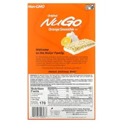 NuGo Nutrition Orange Smoothie Bars, 15 Bars, 1.76 oz (50 g) Each