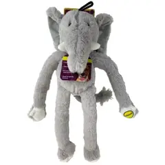 Multipet Swingin Safari Elephant Plush Dog Toy - Gray - L - 19"