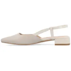 Journee Collection Womens Paislee Sling Back Block Heel Square Toe Flats