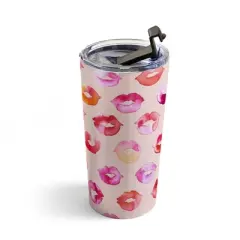 Ninola Design Sweet Pink Lips Travel Mug 20 oz Stainless Steel Travel Mug - Deny Designs