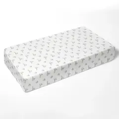 Bacati - Happy Monkeys Gray Muslin 100 percent Cotton Universal Baby US Standard Crib or Toddler Bed Fitted Sheet
