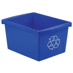 Storex 4 Gallon Recycling Bin, Blue