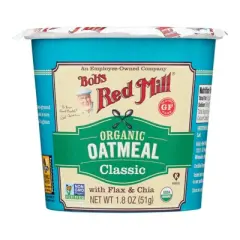 Bob's Red Mill Classic Organic Oatmeal Cup - Case of 12/1.8 oz