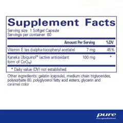Pure Encapsulations Ubiquinol VESIsorb - Hypoallergenic Supplement - Enhanced Absorption of Active Antioxidant Form of CoQ10 - 60 Caplique Capsules