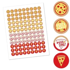 Big Dot of Happiness Pizza Party Time - Baby Shower or Birthday Party Round Candy Sticker Favors - Labels Fits Chocolate Candy (1 sheet of 108)