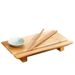 Joyce Chen Burnished Bamboo Sushi Board 3-Piece Set