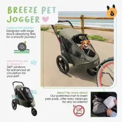 Petique Breeze All Terrain Cozy Spacious Pet Jogger With Tire Pump