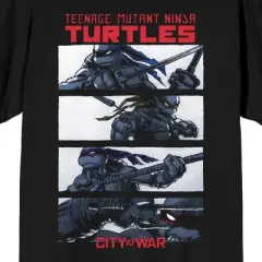 TMNT City At War Men's Black Short Sleeve Crew Neck Tee