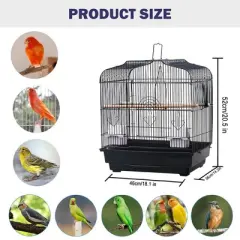 Travel Bird Cage 20.5&times;18.1&times;14.2in Portable Birdcage with Handle and Perches for Small Parrots Canaries Cockatiels Lovebirds Finches Budgies Conures